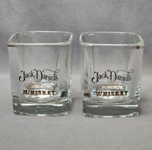Vintage Jack Daniels Whiskey Heavy 8 oz Square Shot Glasses (Set of 2) Bourbon - £14.09 GBP
