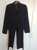 Body By Victoria Ladies 2-PC Pants SUIT-NAVY Polyester Blend STRETCH-0-EUC-NICE - £9.37 GBP