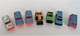 Vtg Tootsie Toy Lot 7 Metal Plastic circa 70s Jeep Ambulance Van Police ... - $23.99