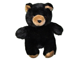VINTAGE TEDDY BEAR ASI PLUSH 10&quot; STUFFED ANIMAL BLACK BEAR with BROWN SN... - £8.55 GBP