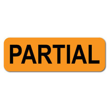 PARTIAL 1.5 x 0.5 Black on Fluorescent Orange Labels, Roll of 500 Labels - $33.64