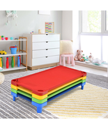 Child Cot Set of 4 Nap Sleep Colorful Kids Stackable Naptime Preschool S... - £124.28 GBP