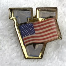Virginia USA Flag Vintage Pin Gold Tone Enamel - £7.97 GBP