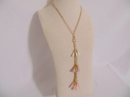 I.n.c. Gold-Tone Bead &amp; Tassel Pendant Necklace Q617 $29 - $11.51