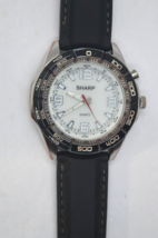 Vtg Sharp Mens Large Dial Diver Style Quartz Glow Watch~New Battery Guaranteed - £31.11 GBP