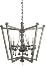 Chandelier Velez Luna Bella Modern Geometric Iron Steel Smoke Crystal Handmade - £2,468.32 GBP