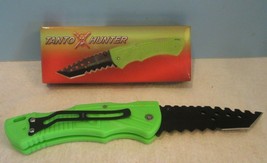 TANTO HUNTER  Folding Pocket Knife -4.5&quot; CLOSED BLACK STAINLESS STEEL  G... - $12.15