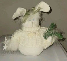 Snowman Bunny Rabbit Raz Imports Carol King Paula Buttel 10&quot; Tag Weighted - $15.99