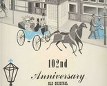 Old Original Bookbinder&#39;s 102nd Anniversary Menu 1967 Philadelphia Penns... - $37.62