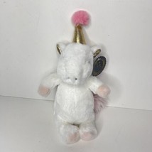 Unicorn White Birthday Party Pony Stuffed Animal FAO Schwarz Toy 11&quot; NWT - £8.54 GBP