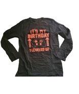 The childrens place xxl 18 Black Long Sleeve Birthday Shirt Leveled Up - £4.68 GBP