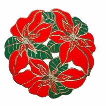 Vintage Oneida Wm Rogers Silverplate Christmas Holiday Poinsettia Trivet... - $28.95