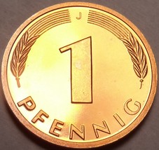 Cameo Proof Germany 1975-J Pfennig~Minted In Hamburg~43,000 Minted~Free Shi - £5.88 GBP