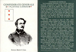 Confederate Generals Playing Cards Poker Size Deck USGS Custom New Civil War - £9.45 GBP