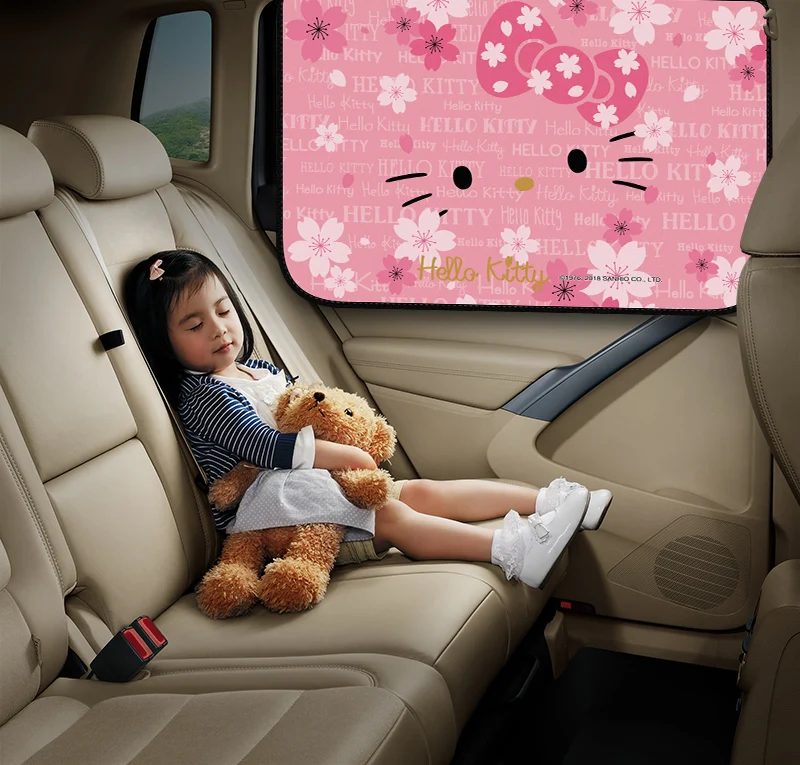 Play Hello Kitty Cartoon Side Window Sunscreen Car Magnet Sunshade Lovely Protec - £42.26 GBP