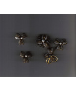 Vintage Gold Silvered Bronzed Filigree Flower Japanese Pearl Centers Pin... - $51.90 CAD