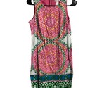 London Time Sheath Dress Womens Size 2 Sleeveless Colorful Career Knee L... - $17.34