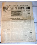 Wabash, IN Daily Times-Star, October 10, 1918 - Beruit Falls to British ... - £15.72 GBP