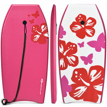 37&quot; Super Lightweight Bodyboard Surf W/Leash Eps Core Boarding Ixpe Pink - £83.72 GBP