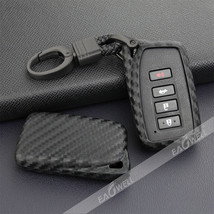 For Lexus Carbon Fiber Car Key Fob Case Cover Chain Ring Keychain Accessories - £15.73 GBP