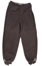 RARE VTG 40s/50s Brown Wool Snow Pants | Side Button/Zipper Ankle | Wome... - $97.02