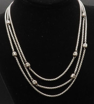 JUDITH RIPKA 925 Silver - Vintage Cubic Zirconia Ball Layered Necklace - NE3921 - £274.59 GBP