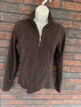 North Face Chocolate Brown Fleece Pullover Small 1/4 Zip Long Sleeve Sweatshirt - £10.51 GBP