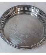 Vintange Silverplated Tray Meneses Orfebres of Madrid Spain Round  - £23.26 GBP