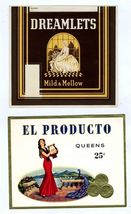 10 Original Unused Cigar Box Labels and 7 Cigar Bands Yellow Cab Sun Maid - $13.86