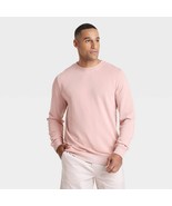 Goodfellow &amp; Co Men&#39;s French Terry Crewneck Pullover Sweatshirt LARGE Pink - $551.07 MXN