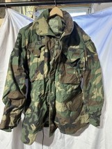 Vintage US Army Woodland Camo Field Jacket Small Reg Coat Cold Weather N... - $39.59