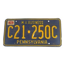 Vintage 1975 Pennsylvania License Plate Tag  MV Business C21  250C Man C... - £22.06 GBP