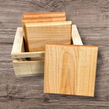 Handcrafted Coasters Set Square Round Over Edge Maple Rustic Office Gift... - $552.08 MXN