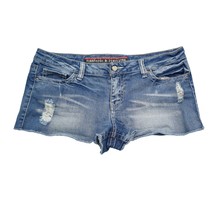 Standards Practices Shorts Womens 32 Blue Mid Rise Distressed Jorts Boyf... - $18.69