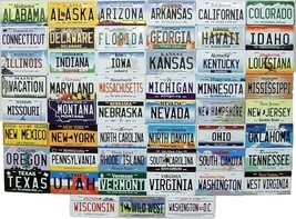 All 50 State License Plate Metal Novelty Fridge Magnets Plus Washington D.C. - £164.56 GBP