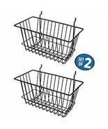 Black Wire Baskets for Slatwall and Gridwall  12&quot; x 6&quot; x 6&quot; (Set of 2) - $40.28 CAD