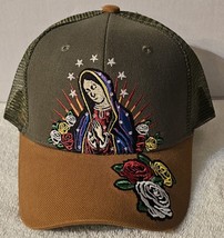 Guadalupe Virgin Mary Flower Rose Religious Snapback Mesh Back Baseball Cap #3 - £11.60 GBP