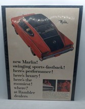 1965 65 AMC Rambler MARLIN magazine color car ad -&quot;swinging sports fastb... - $5.93