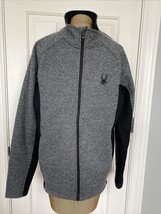 Mens Spyder Core Sweater Sweatshirt Black Gray Full Zip Size L - $29.99