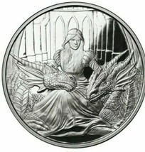 1 Oz .999 Silver Anne Stokes Dragon&#39;s Fierce Loyal Ty Proof Coa - £97.52 GBP