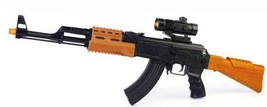 TOY AK-47 LIGHT UP VIBRATING GUN WITH SOUND play toy TY479 operated SOUNDS - £21.66 GBP