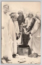 RPPC Arabic Women Boys Buckets Of Water Real Photo Postcard Q29 - £12.31 GBP