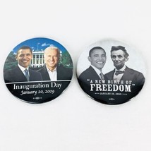 Obama Inauguration 2009 Pinback Button Freedom First Term Inaugural Lot of 2 - £6.06 GBP