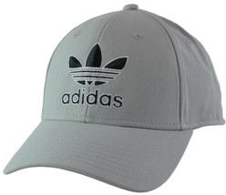 Adidas Originals Icon 2.0 Stone Gray &amp; Black Hat Trefoil Logo Snapback Cap - £16.99 GBP