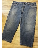 Vintage Levis 540 Relaxed Fit Brown Tab Jeans Men&#39;s 46x23 Blue Shortened - $27.67
