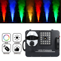 1500W Smoke Fog Machine 24LED RGB Light DMX DJ Remote Vertical Spray Fog... - £145.57 GBP