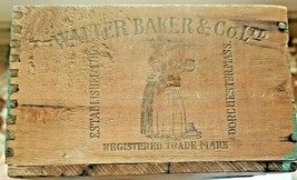 Vintage Walter Baker Co. Premium Chocolate 1900 Paris Expo Gold Medal Wood Box - £15.69 GBP