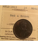 1913 NEWFOUNDLAND LARGE CENT PENNY - ICCS MS62 - £59.18 GBP