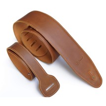Full Grain Genuine Padded Soft Leather Guitar Strap (2.75Inches Width) For Elect - £43.24 GBP