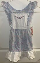 NWT Vintage Winnie The Pooh Dress Size 6 Blue White Pink Floral Ruffle D... - $29.69
